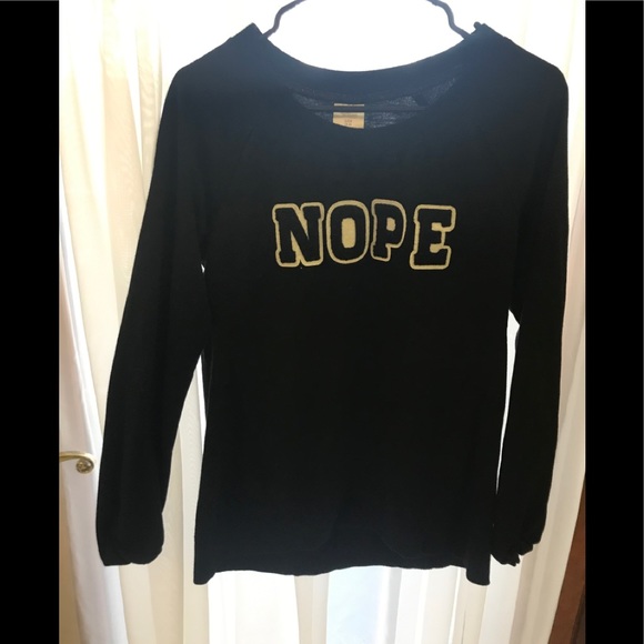 Black long sleeve “nope” shirt